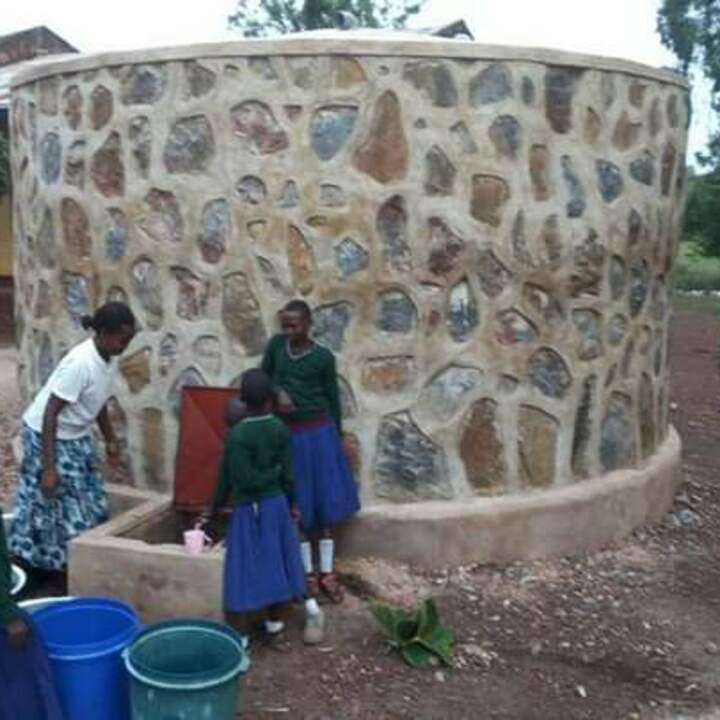 Completed rain water harvesting tank at Ihanda Primary School